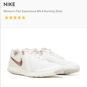 rose gold and white nike shoes
